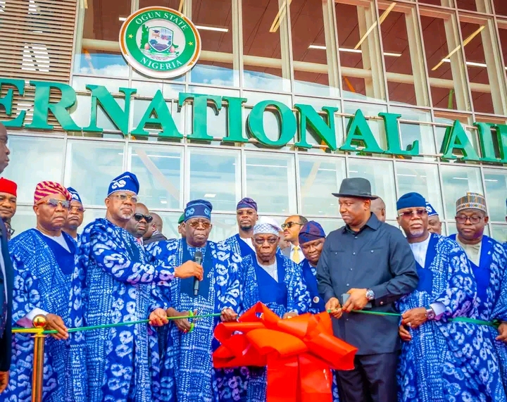 Tinubu, Obasanjo, Akpabio laud Abiodun at Gateway Airport Inauguration