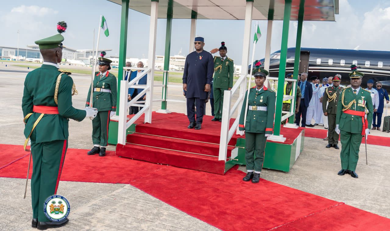ECOWAS Chair Maada Bio Meets Tinubu in Abuja