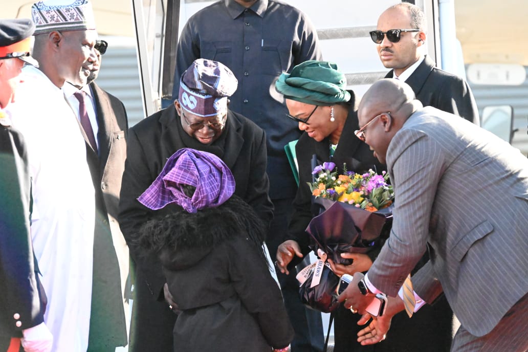 Tinubu Arrives in United Kingdom for Historic State Visit to Windsor Castle
